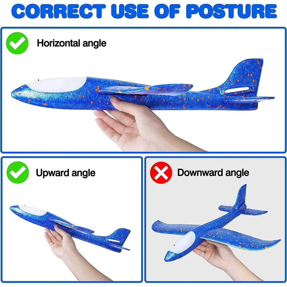 LED Flashing Glider Plane – 4PCS Colorful Foam Airplanes with Night-Time Lights