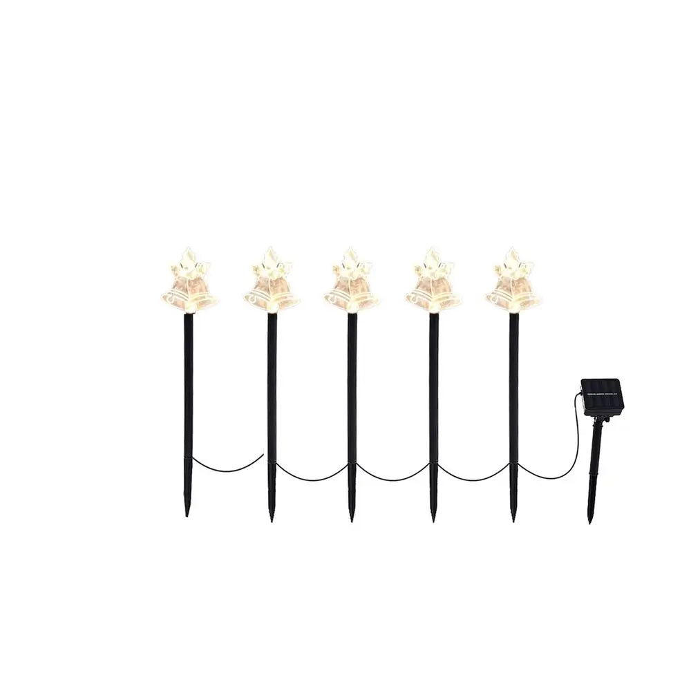 Solar Powered Christmas Christmas Bells Garden Stake Lights Decorative Outdoor Ambient Lighting For Parks Gardens Villas And Landscapes, Solar Powered Christmas Bells Garden Stake Lights