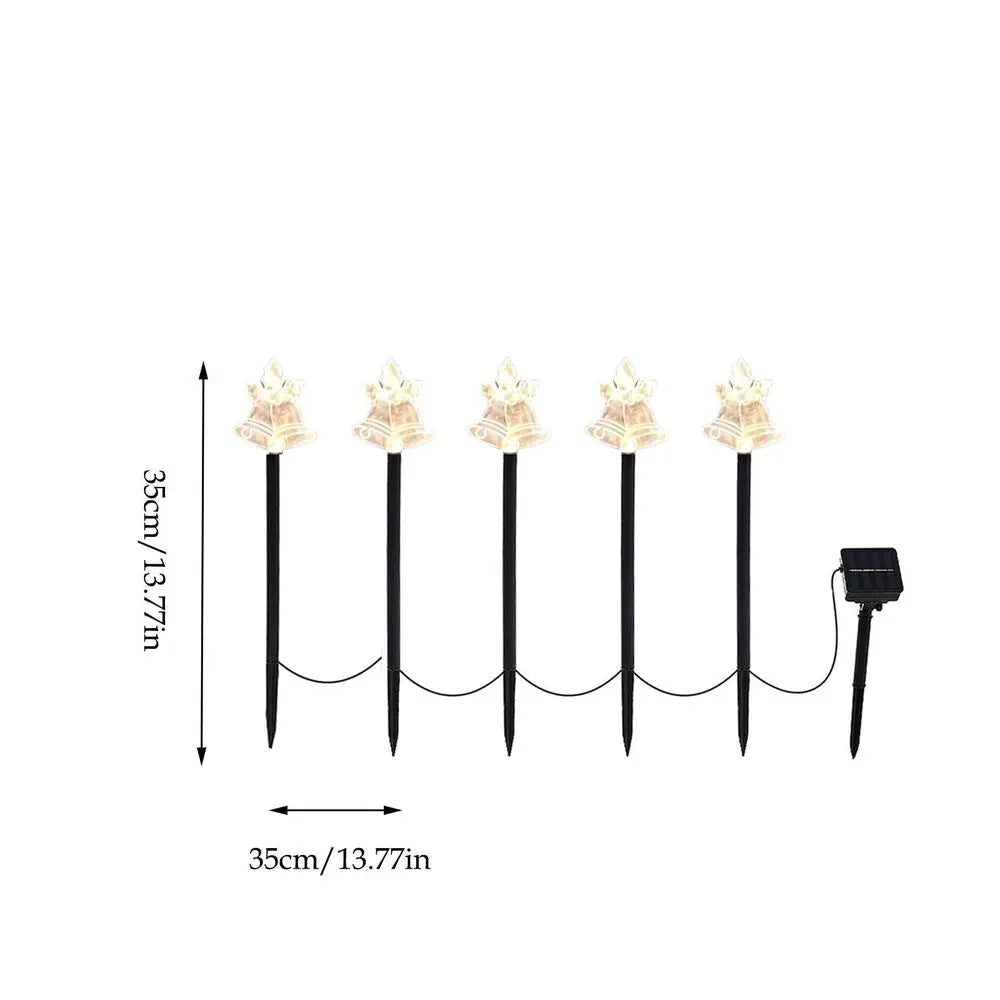 Solar Powered Christmas Christmas Bells Garden Stake Lights Decorative Outdoor Ambient Lighting For Parks Gardens Villas And Landscapes, Solar Powered Christmas Bells Garden Stake Lights