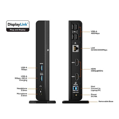 mbeat USB-C/A Dual HDMI DisplayLink® Docking Station