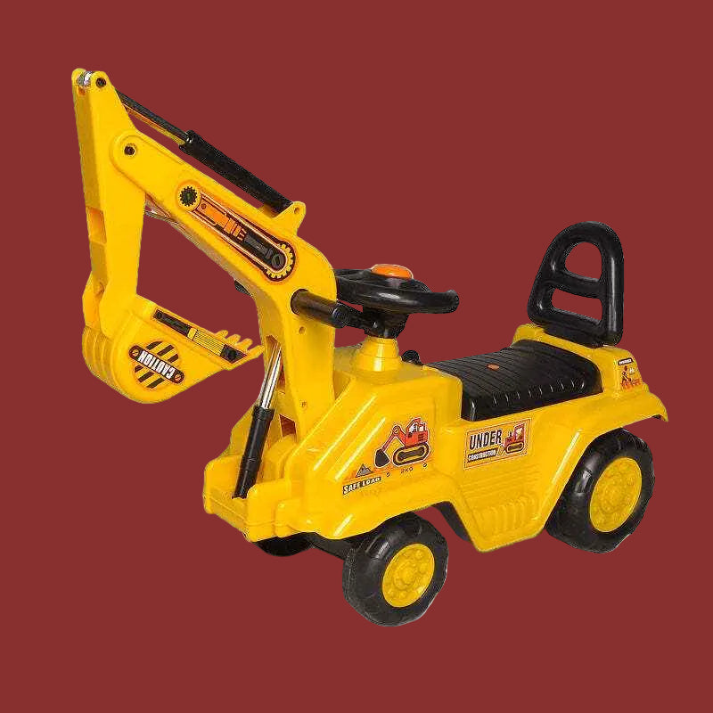 Ride-on Children's Excavator (Yellow) w/ Dual Operation Levers to Scoop