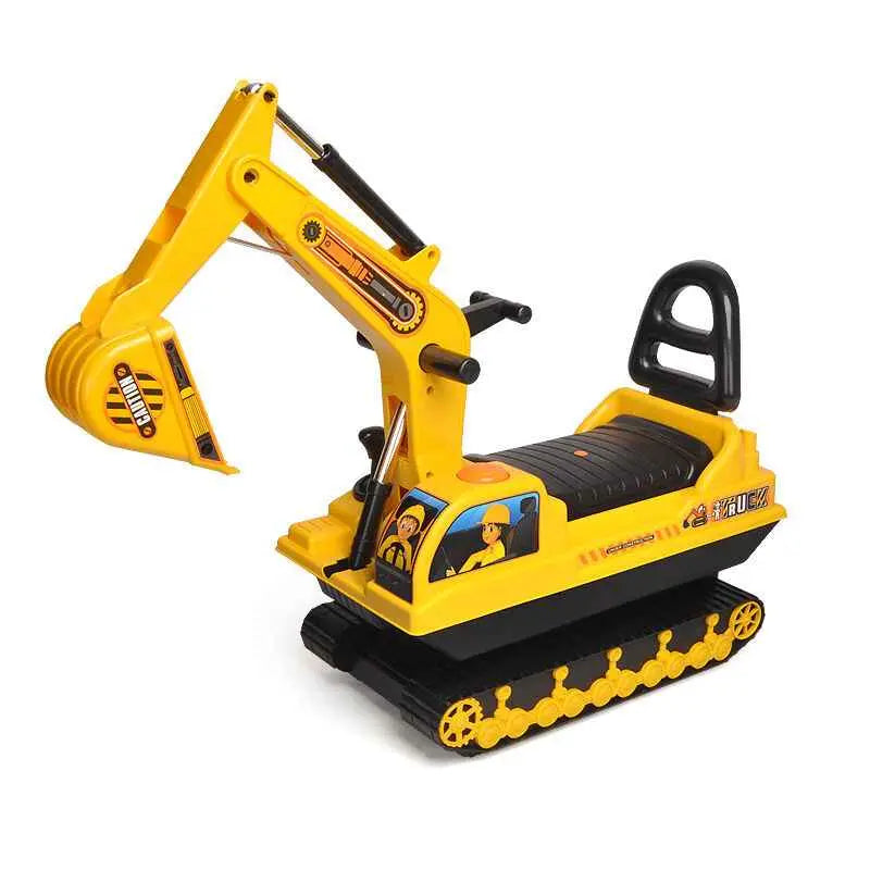 Ride-on Children's Excavator w/ Sturdy Track and Dual Operation Levers to Scoop