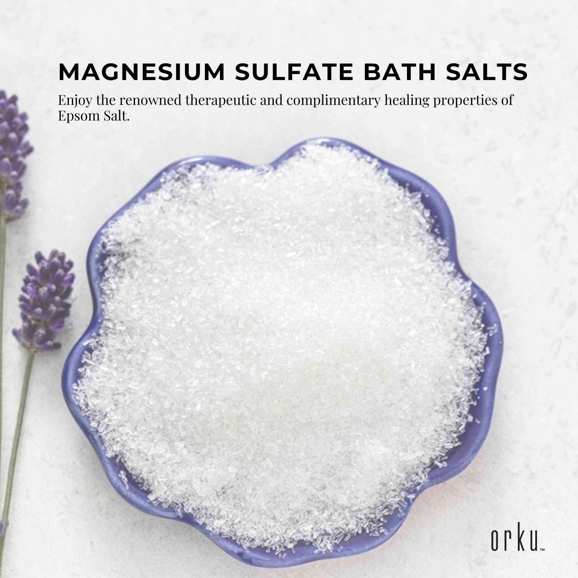 Orku 400g Epsom Salt - Magnesium Sulphate Bath Salts For Skin Body Sulfate