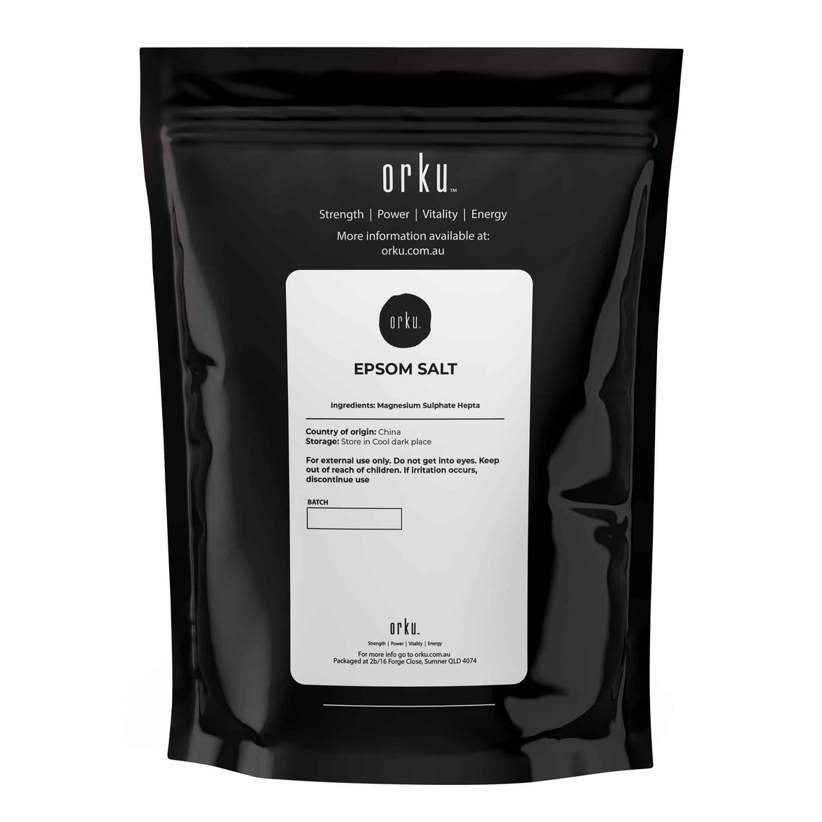 Orku 400g Epsom Salt Bath Salts - Magnesium Sulphate for Skin and Body Care