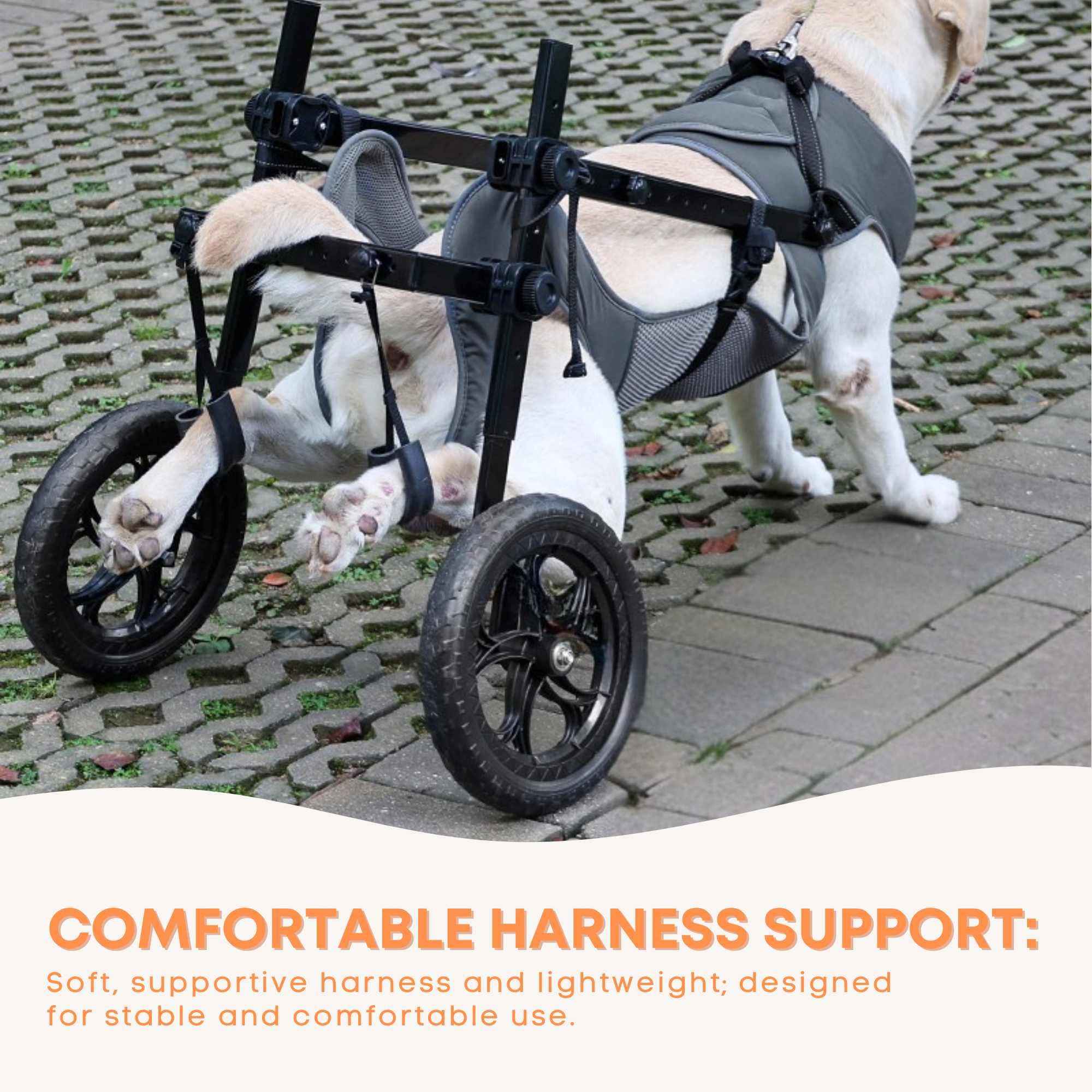 Rooster Farms Large Dog Wheelchair XL Harness - Adjustable Back Leg Aid