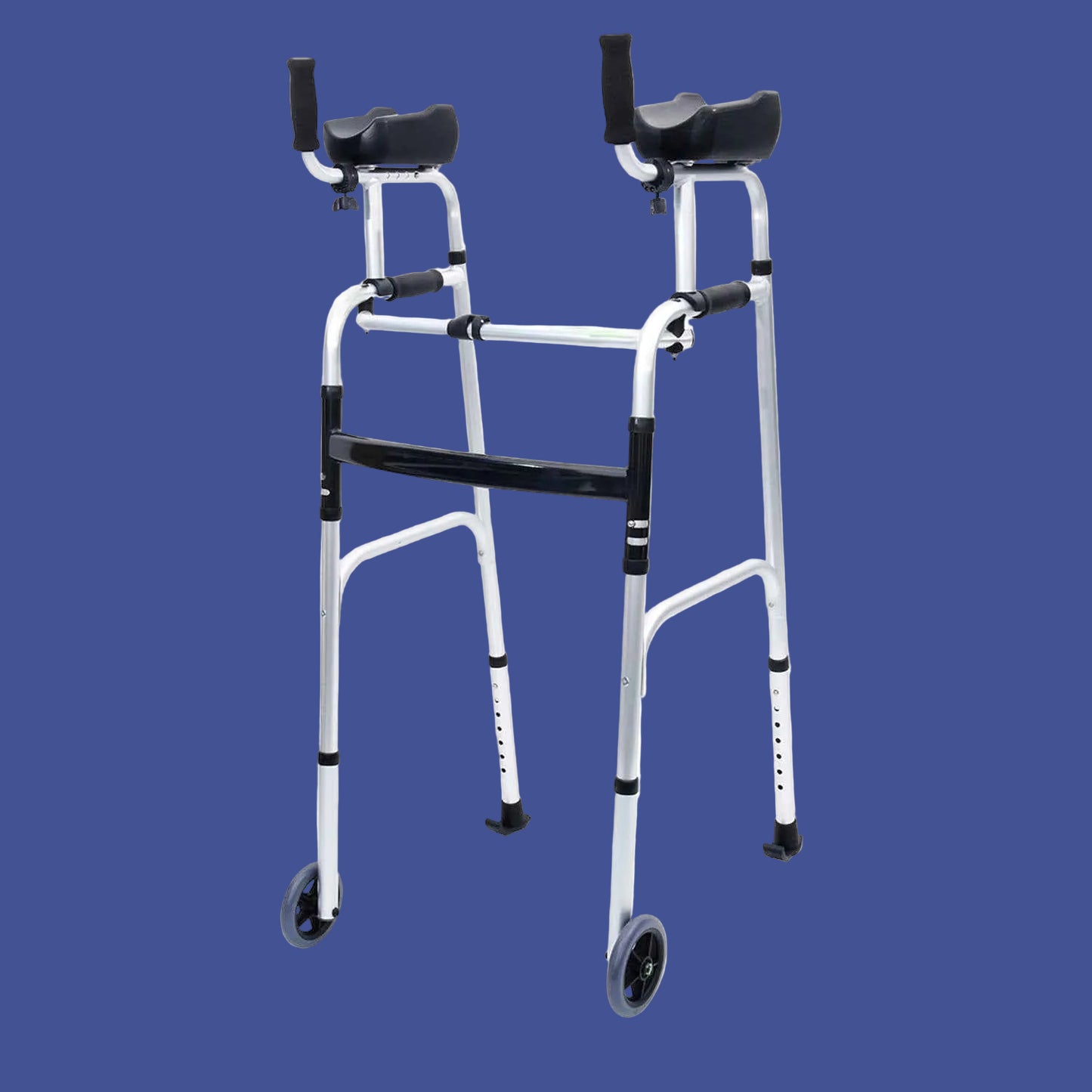 Orthonica Folding Rollator Walker Aluminium Adjustable Handles With Cane Box