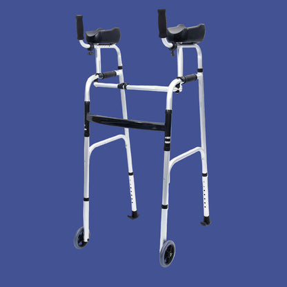 Orthonica Folding Rollator Walker Aluminium Adjustable Handles With Cane Box