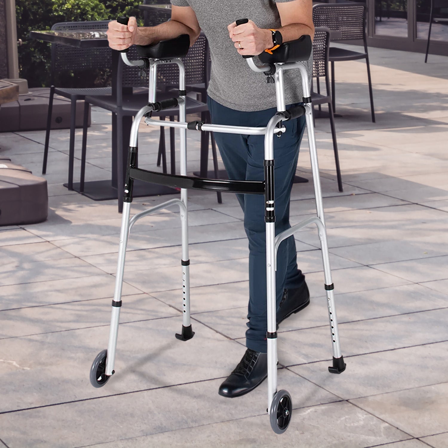 Adjustable Aluminium Rollator Walker for Enhanced Mobility and Comfort