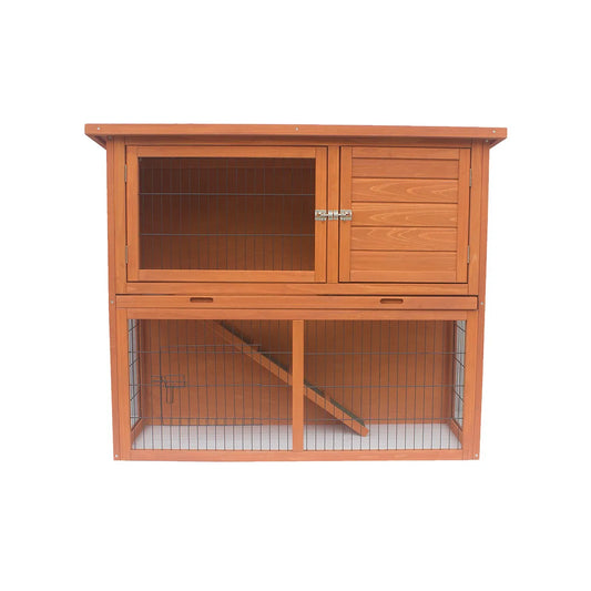 Little Buddies 2-Storey Wooden Rabbit Hutch for Pet Rabbits