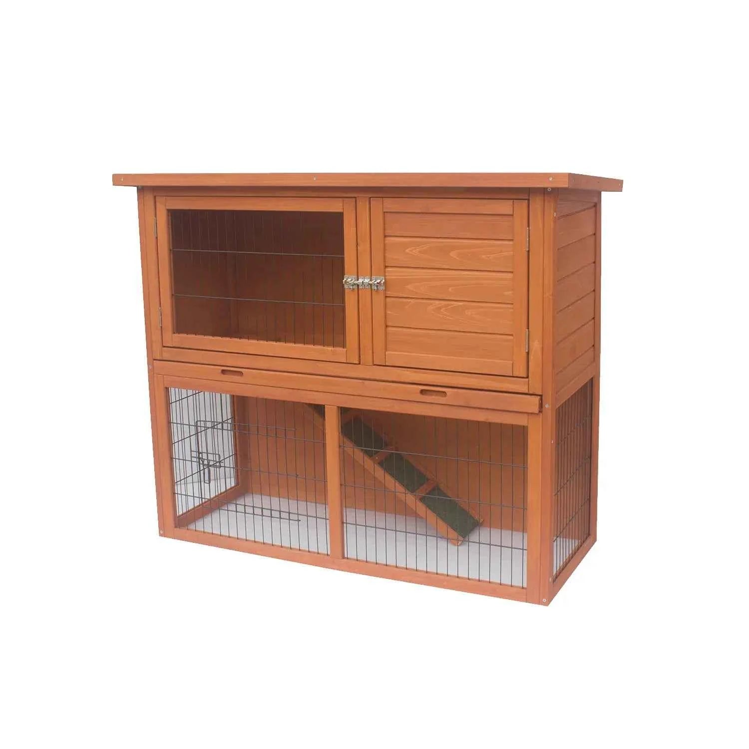 Little Buddies 2-Storey Wooden Rabbit Hutch for Pet Rabbits