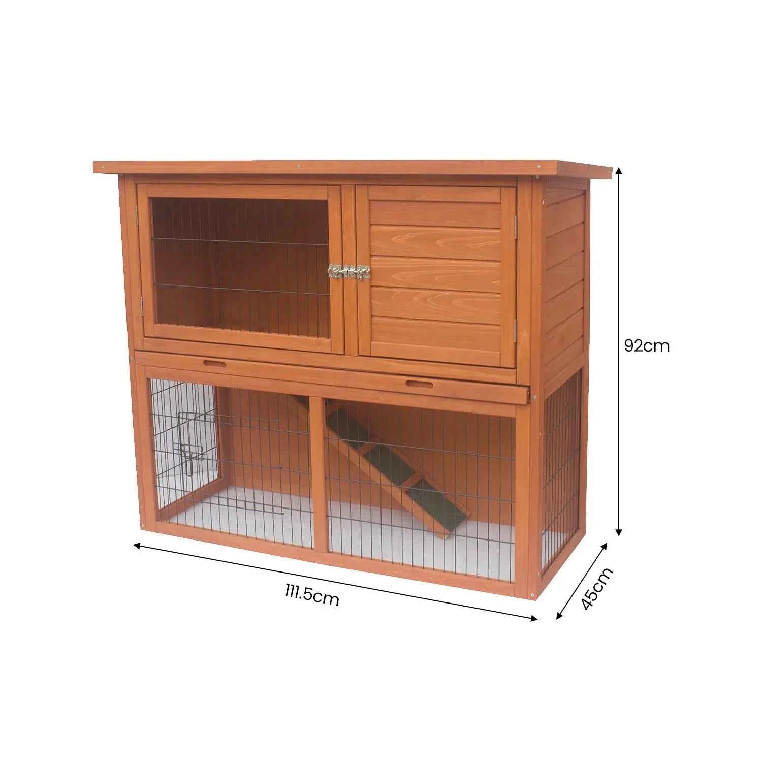 Little Buddies 2-Storey Wooden Rabbit Hutch for Pet Rabbits