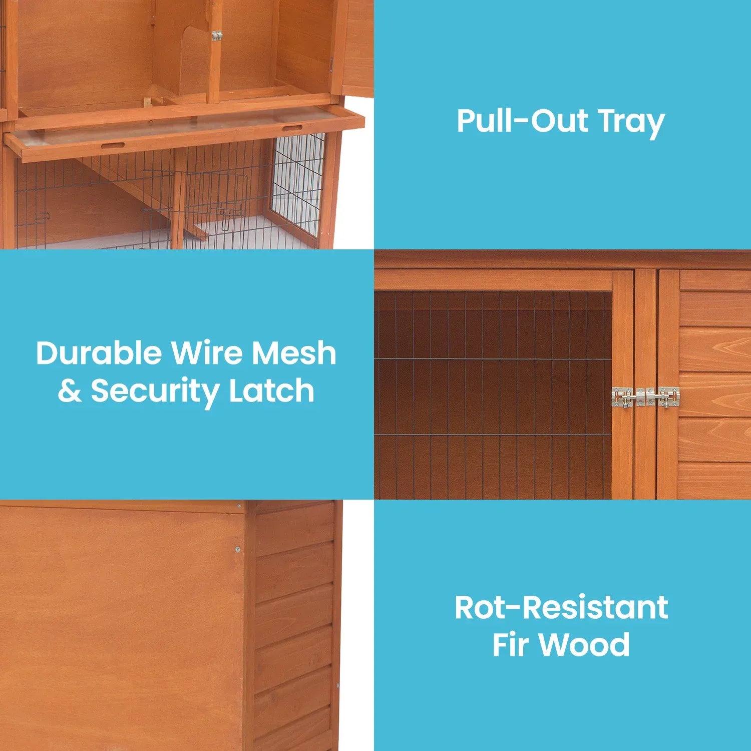 Little Buddies 2-Storey Wooden Rabbit Hutch for Pet Rabbits