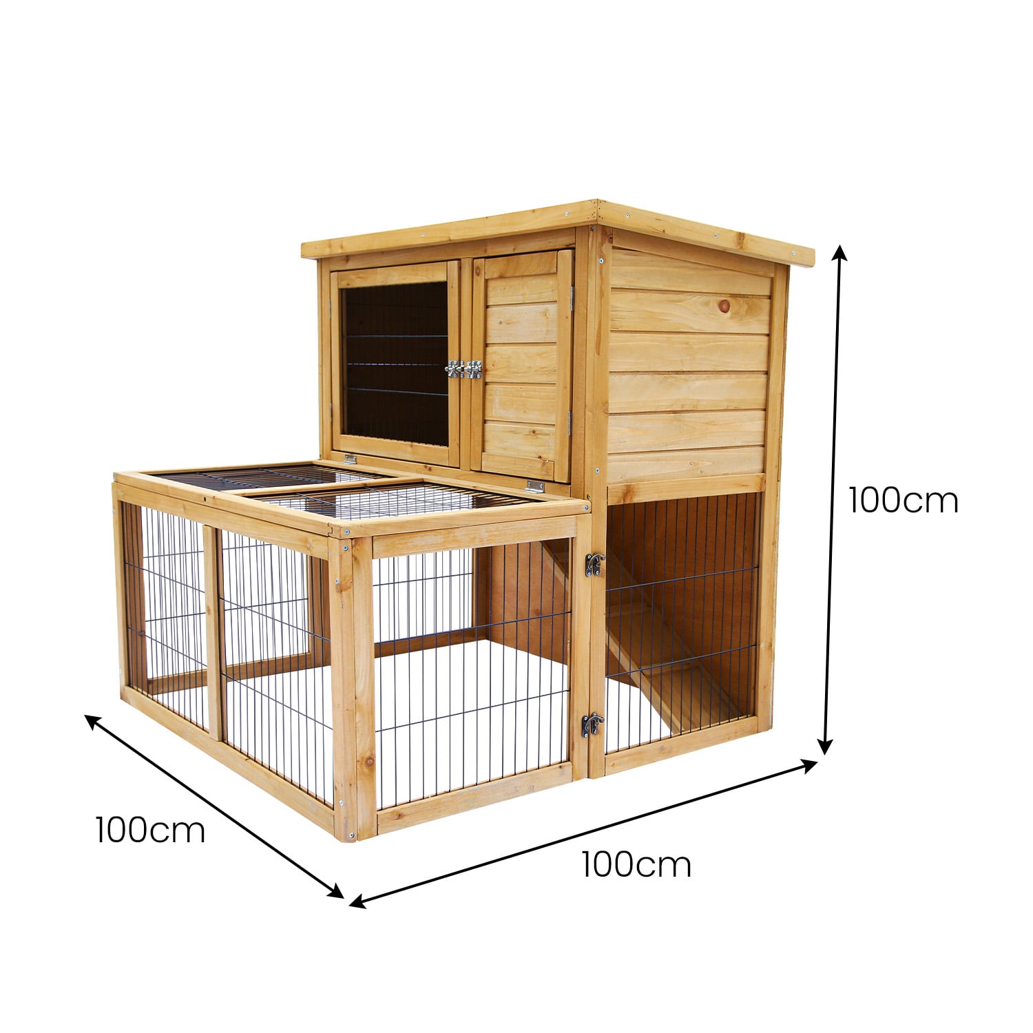 Furtastic Chicken Coop Rabbit Hutch with Large 2-Storey Run