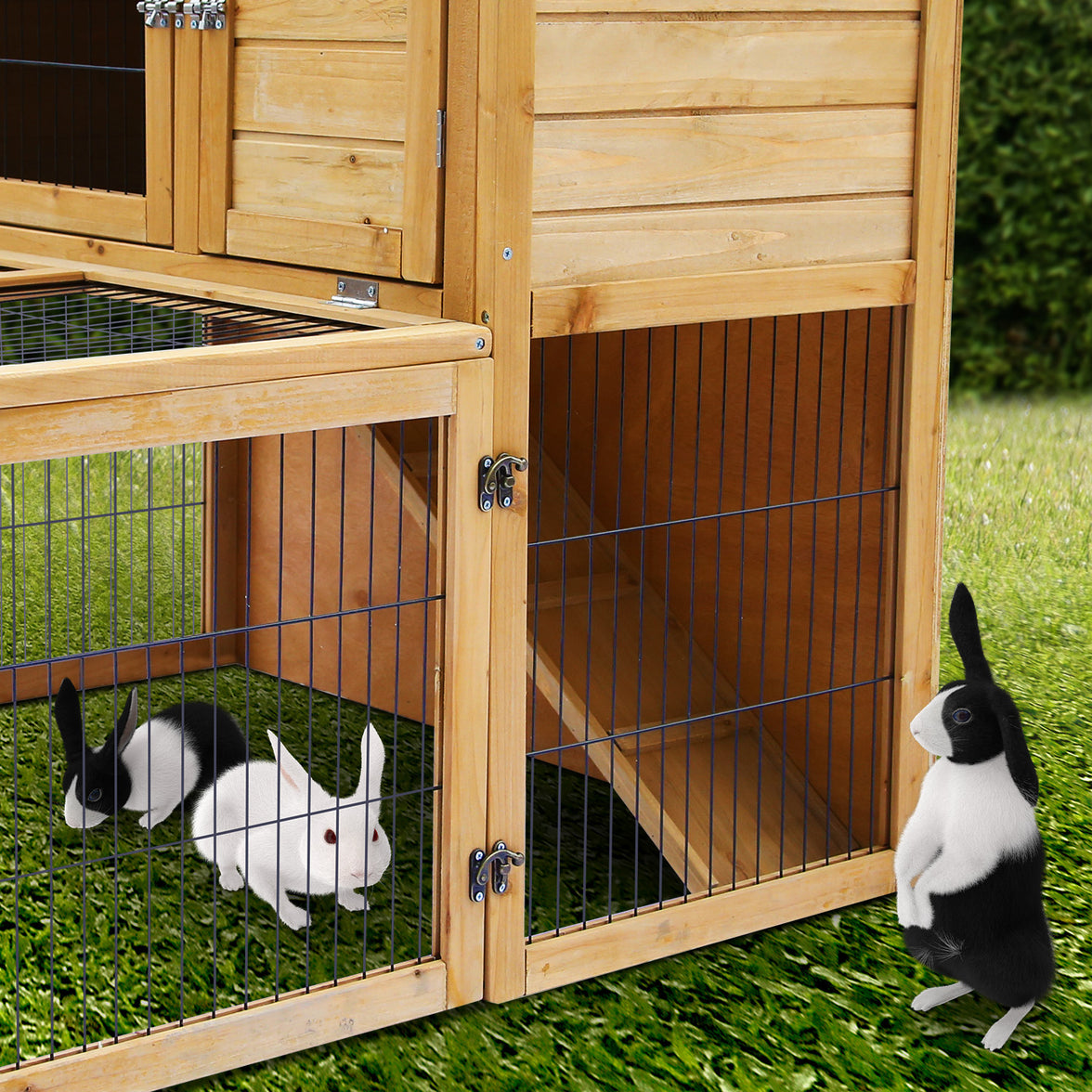 Furtastic Chicken Coop Rabbit Hutch with Large 2-Storey Run