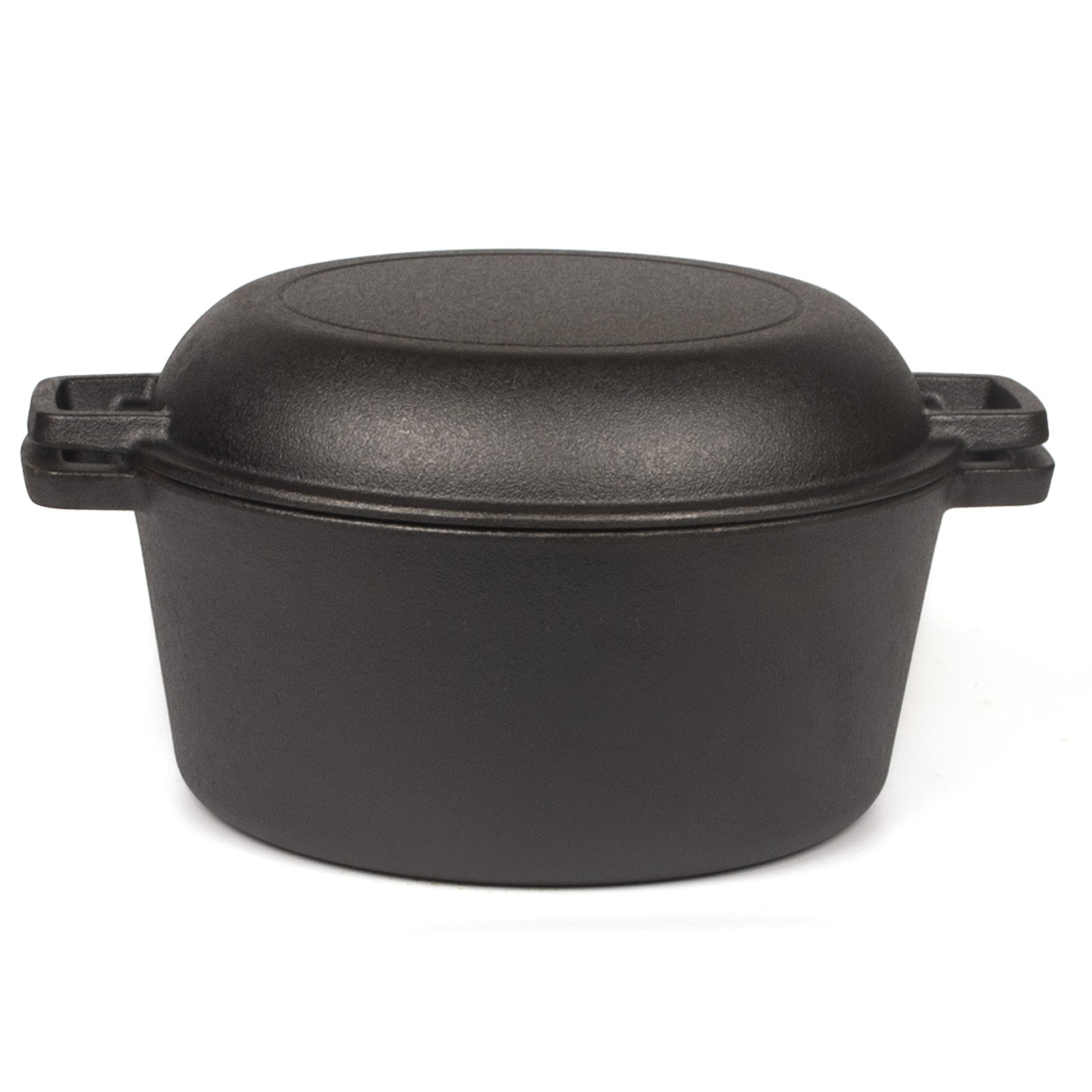 26cm Pre-Seasoned Cast Iron Dutch Oven Skillet Set - Durable 2-in-1 Cookware with Lid