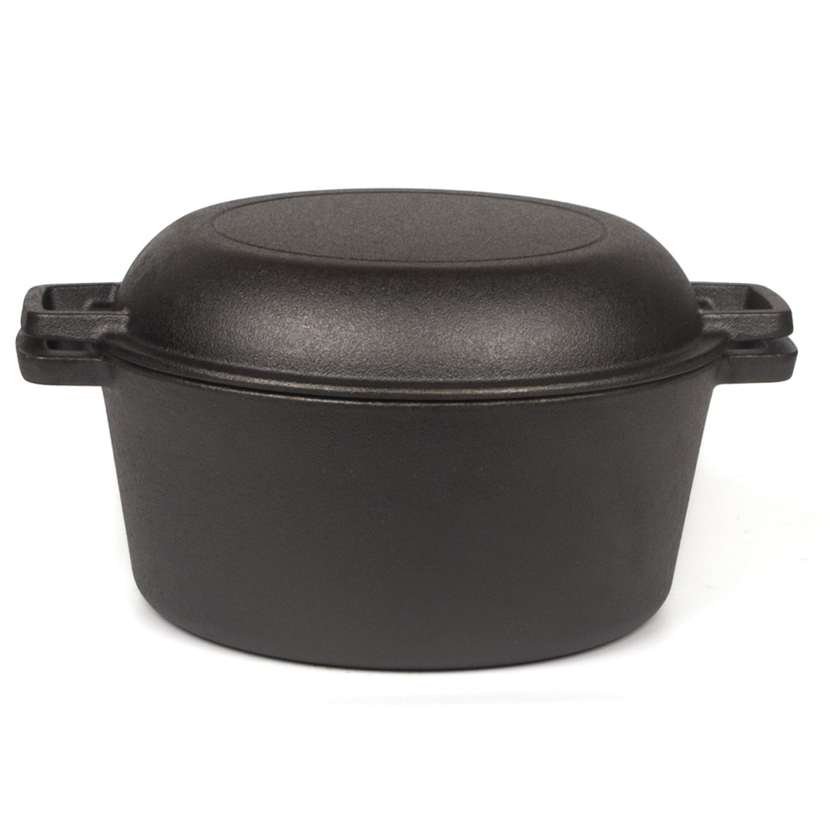 26cm Pre-Seasoned Cast Iron Dutch Oven Skillet Set - Durable 2-in-1 Cookware with Lid