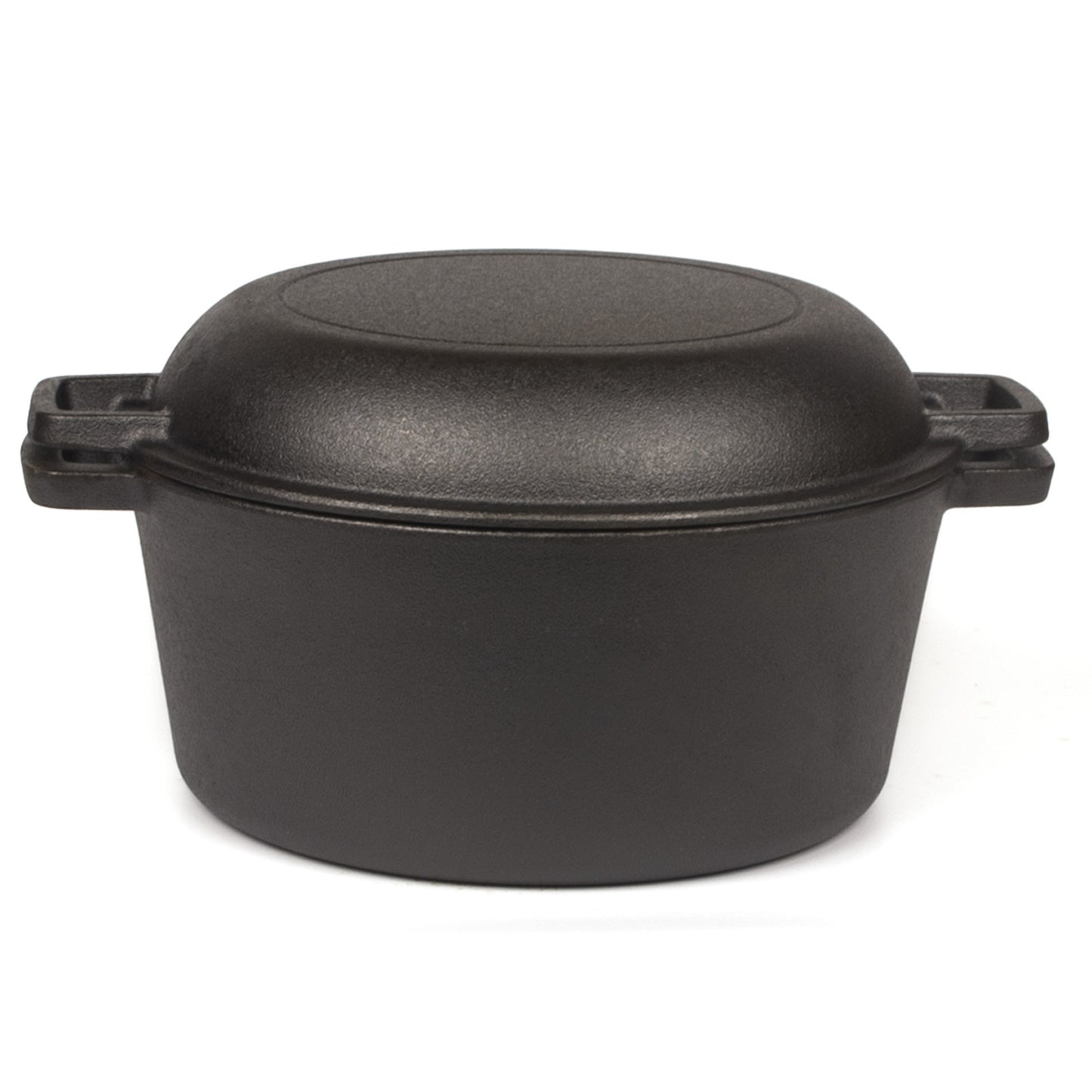 26cm Pre-Seasoned Cast Iron Dutch Oven Skillet Set - Durable 2-in-1 Cookware with Lid
