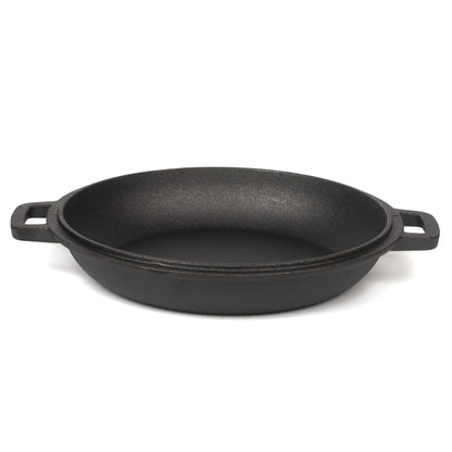 26cm Pre-Seasoned Cast Iron Dutch Oven Skillet Set - Durable 2-in-1 Cookware with Lid
