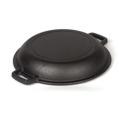 26cm Pre-Seasoned Cast Iron Dutch Oven Skillet Set - Durable 2-in-1 Cookware with Lid