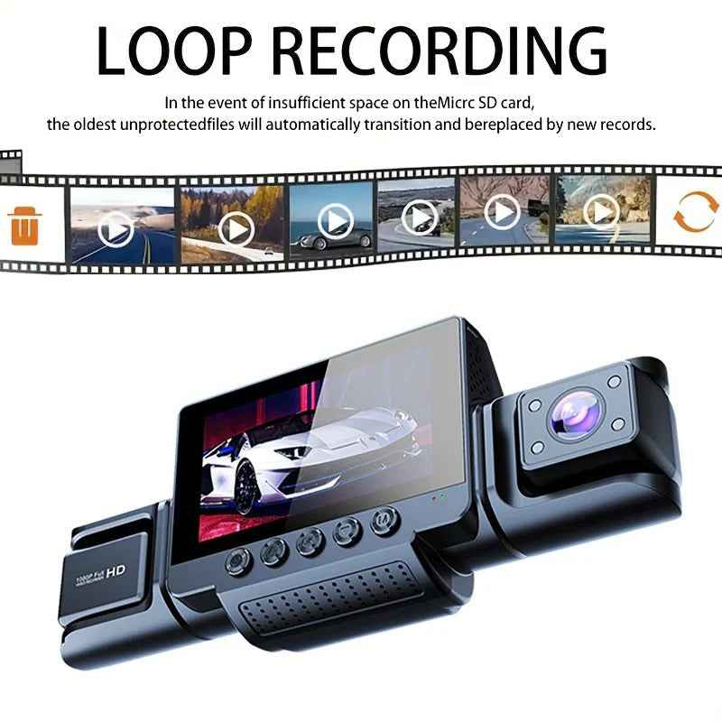 4 Channel Dashcam 1080P FHD 170° Wide Angle with G-Sensor and 64GB Card