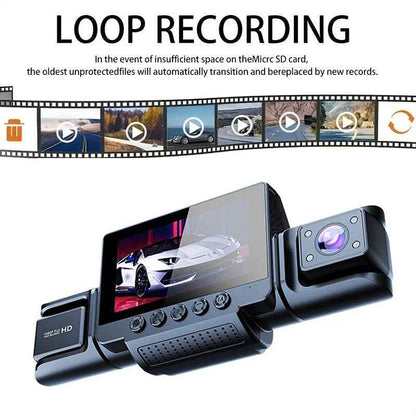 4 Channel Dashcam 1080P FHD 170° Wide Angle with G-Sensor and 64GB Card