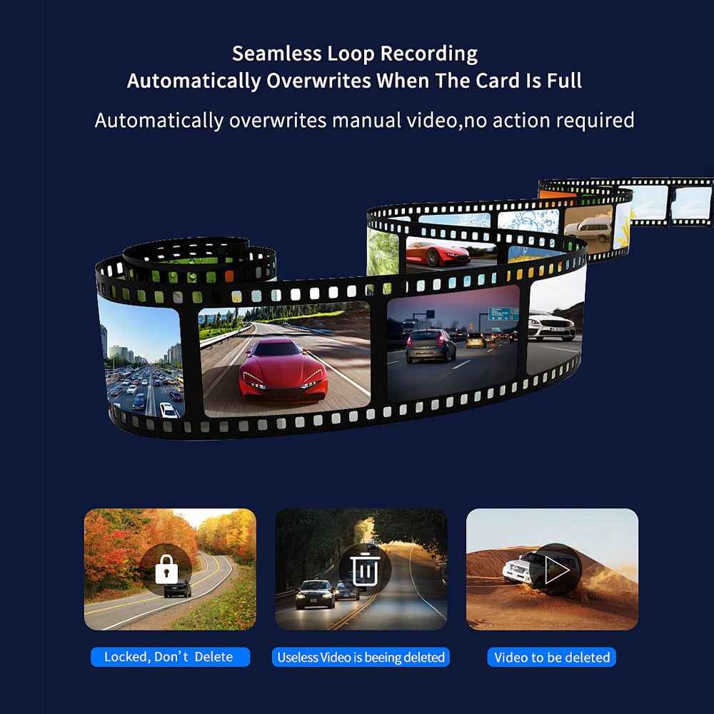 4K Dual Dash Cam with WiFi GPS ADAS | Front and Rear Car Camera Recorder + 32GB Card
