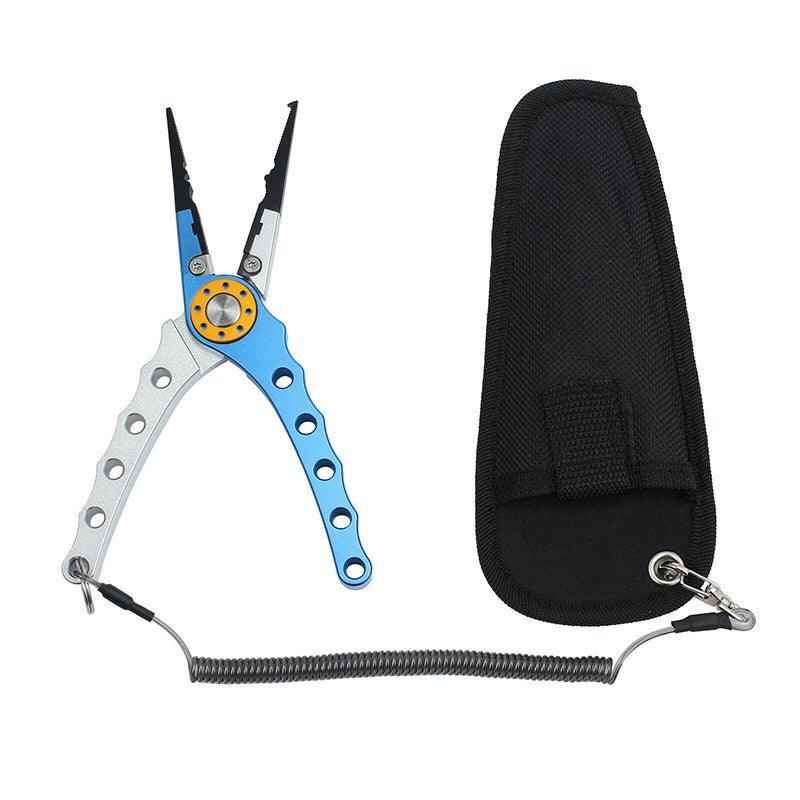 Aluminium Fishing Pliers Hook Remover Line Cutter Braid Mono Split Ring Fish Grip - Red+Silver