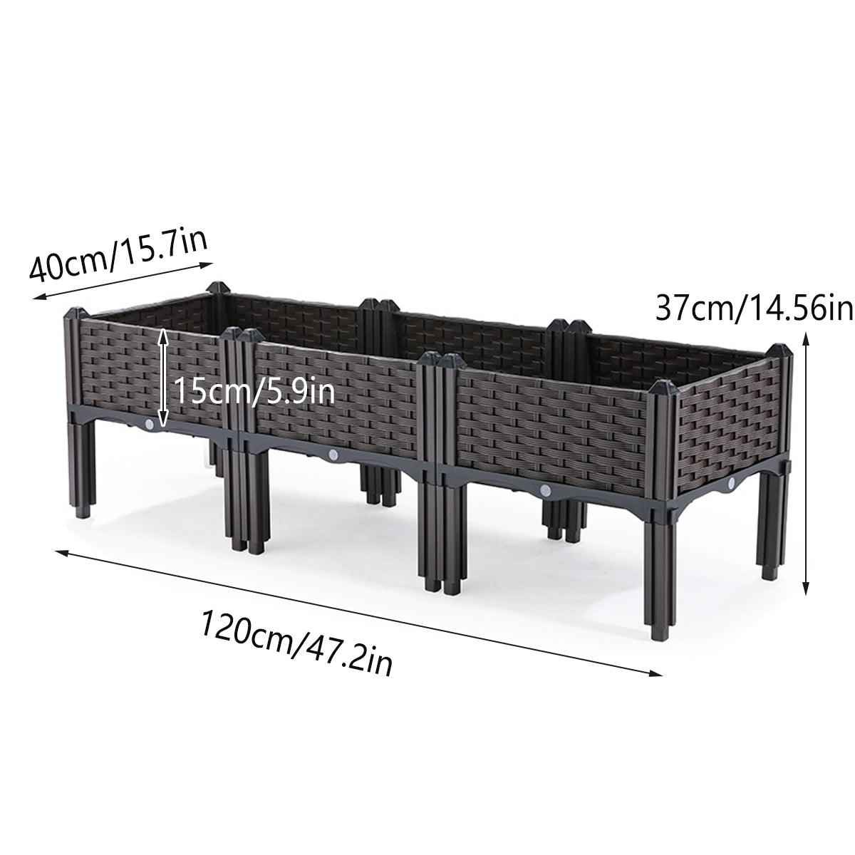 Outdoor Vegetable Planter Box for Balcony - Rectangular Garden Flower Planting