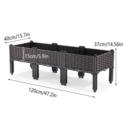 Outdoor Vegetable Planter Box for Balcony - Rectangular Garden Flower Planting