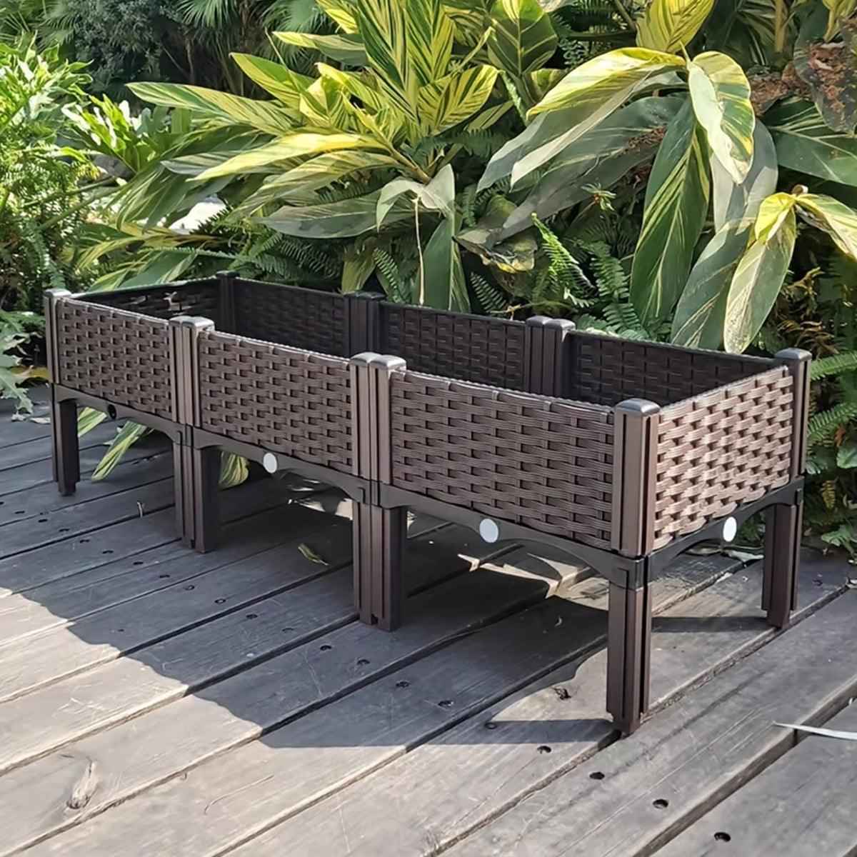 Outdoor Vegetable Planter Box for Balcony - Rectangular Garden Flower Planting
