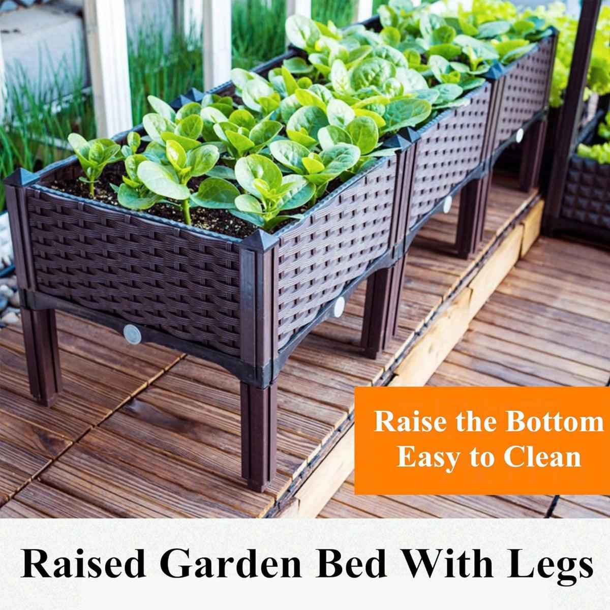 Outdoor Vegetable Planter Box for Balcony - Rectangular Garden Flower Planting