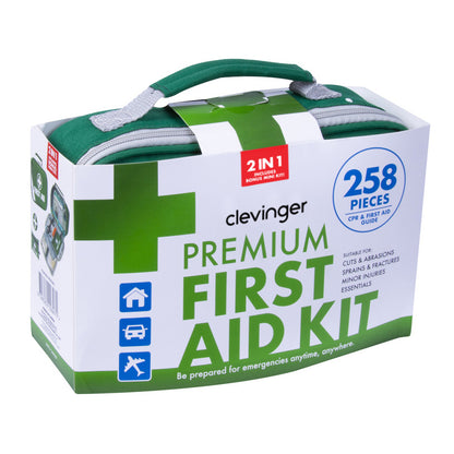 258pcs Premier First Aid Kit - Medical Travel Set for Emergency Family Safety & Office Use