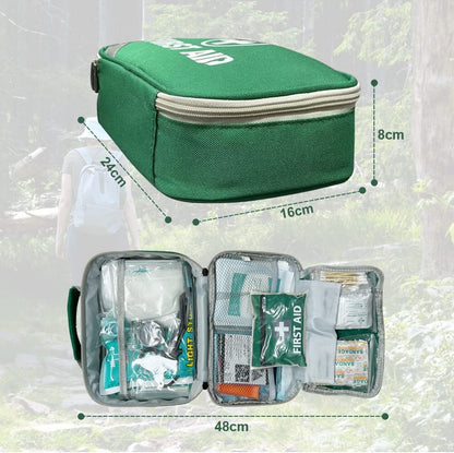 258pcs Premier First Aid Kit - Medical Travel Set for Emergency Family Safety & Office Use