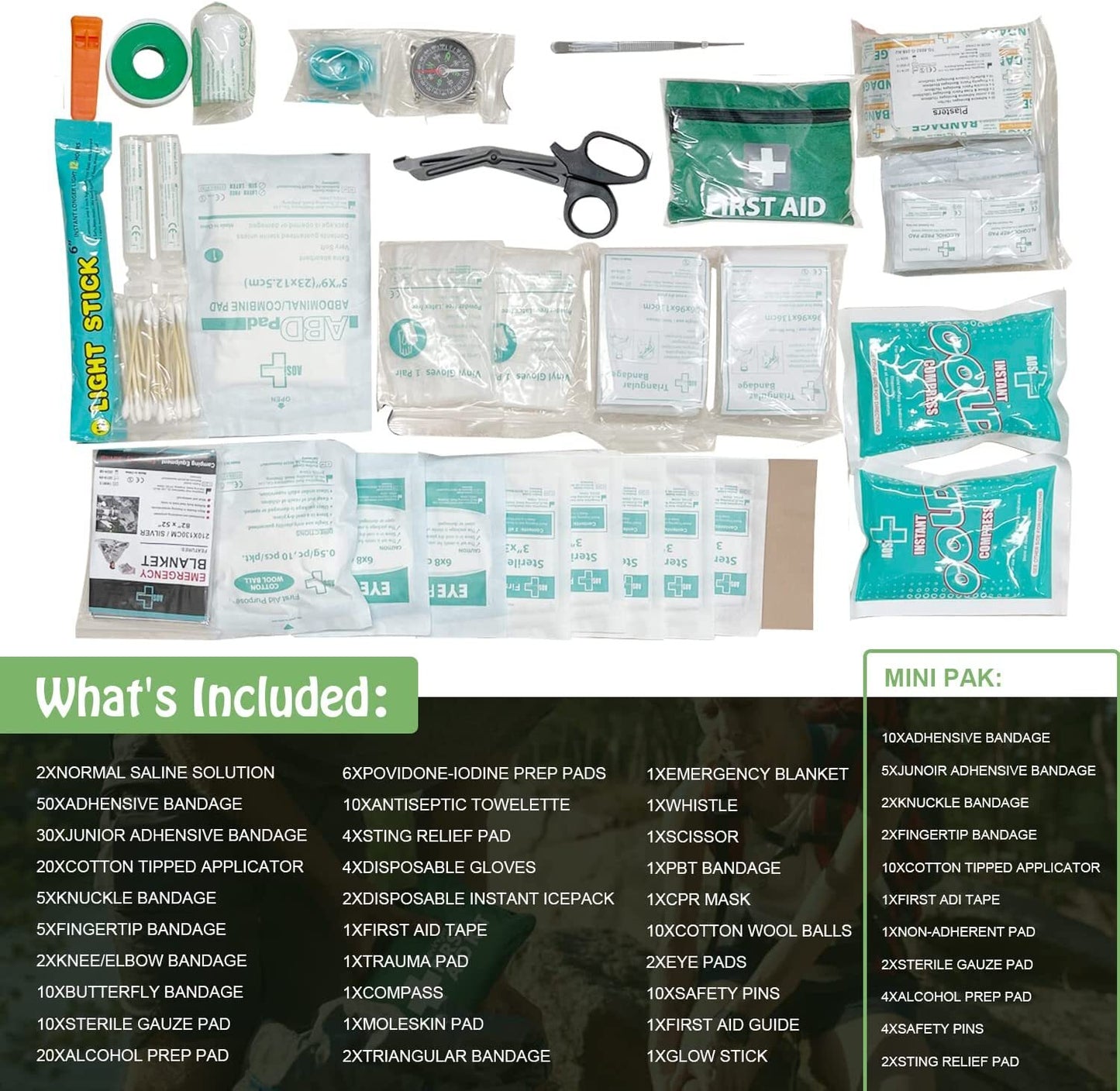 258pcs Premier First Aid Kit - Medical Travel Set for Emergency Family Safety & Office Use