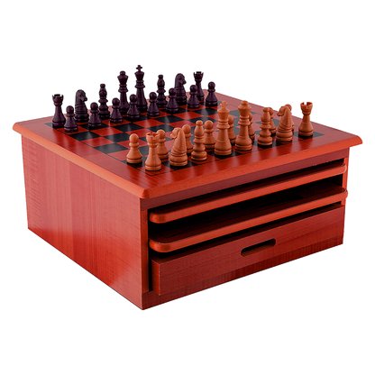 10 in 1 Wooden Chess Set - Slide Out Checkers House Unit Game