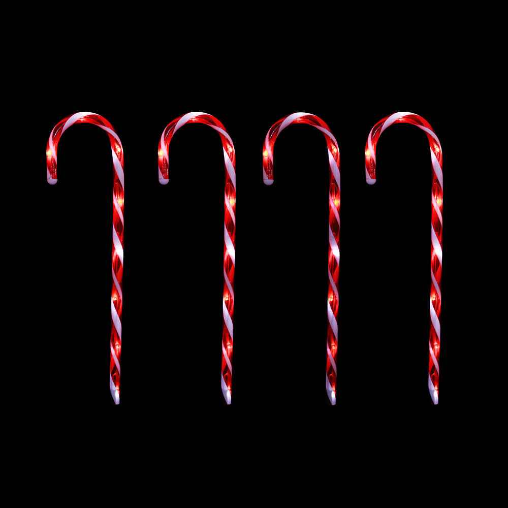 LED Timer Candy Cane Stakes Battery Operated 4pk 58cm - Donsdropshipstore.com