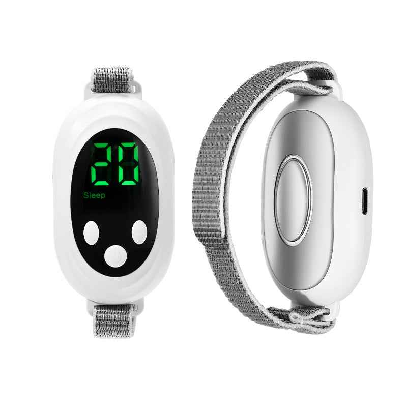 White Portable Sleep Aid Device - EMS Pulse Relaxation & Stress Relief Gadget with LED Display, Adjustable Wrist Strap - Donsdropshipstore.com