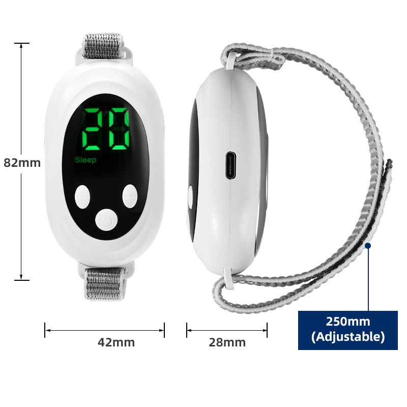White Portable Sleep Aid Device - EMS Pulse Relaxation & Stress Relief Gadget with LED Display, Adjustable Wrist Strap - Donsdropshipstore.com