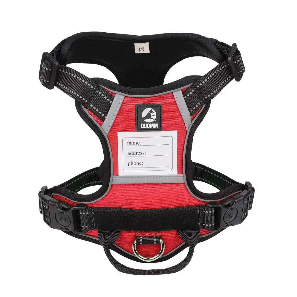 Size L Red Reflective No-Pull Dog Harness - Adjustable & Durable for Large Breeds, Anti-Escape Design