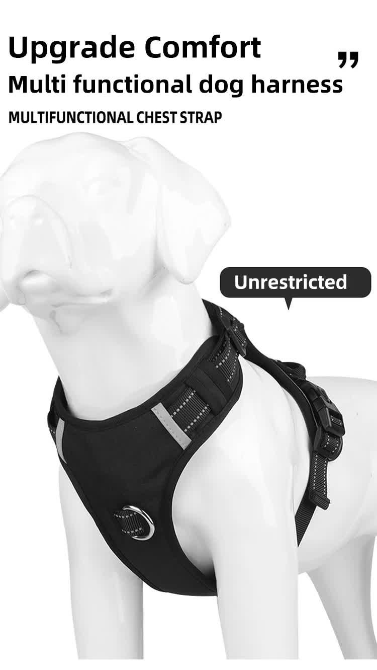 Size L Red reflective dog harness large breeds - Adjustable, Durable & Anti-Escape Design