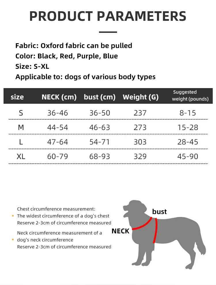 Size L Red Reflective No-Pull Dog Harness - Adjustable & Durable for Large Breeds, Anti-Escape Design