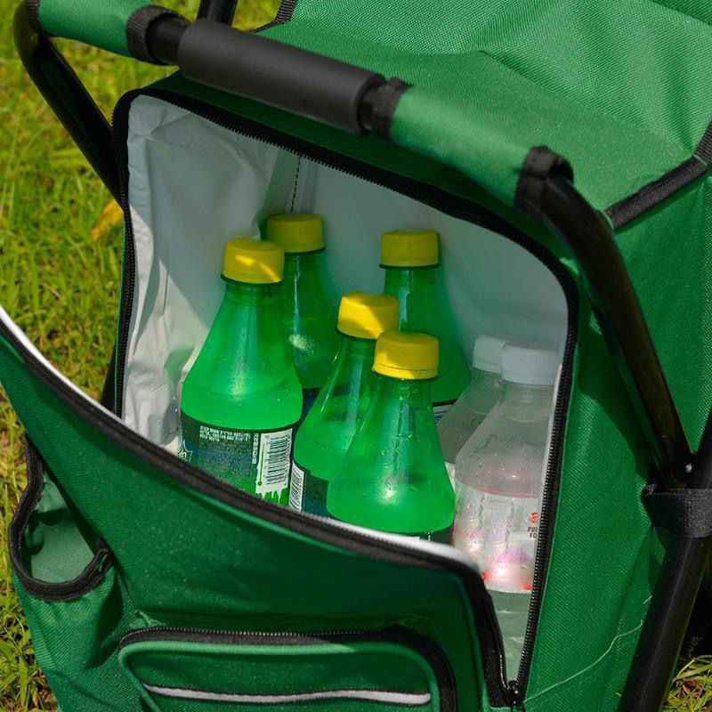 Camouflage Insulated Cooler Backpack Chair - Foldable Stool for Picnics & BBQ