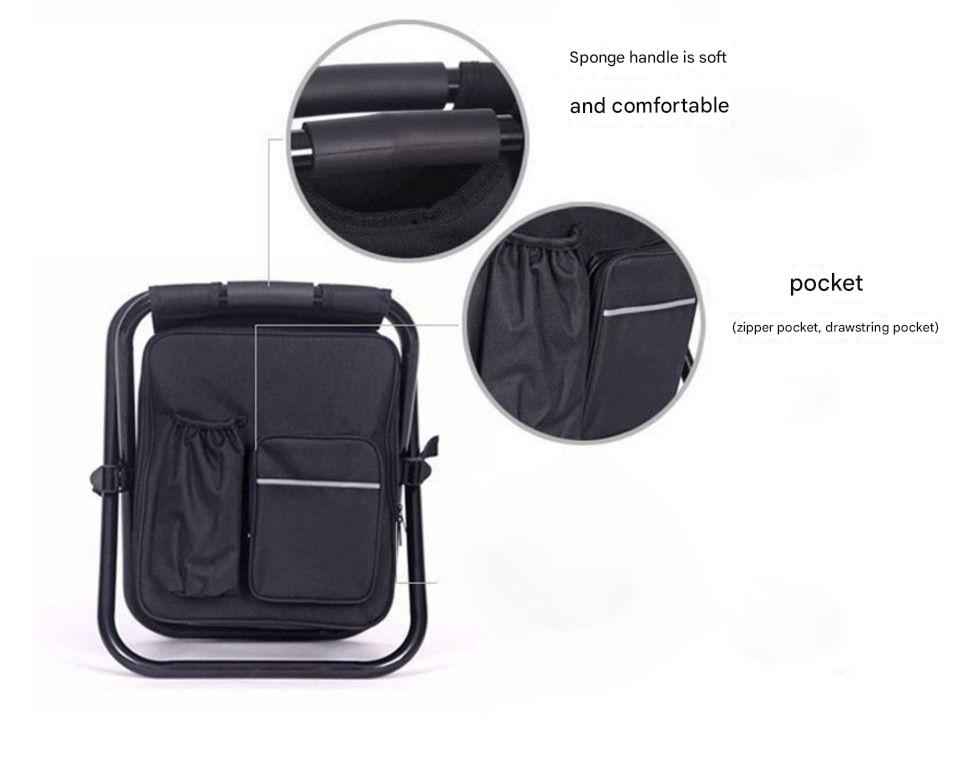 Camouflage Insulated Cooler Backpack Chair - Foldable Stool for Picnics & BBQ