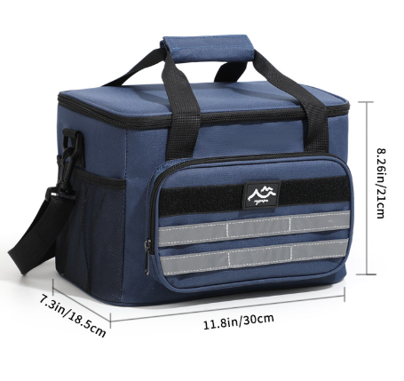 Navy Blue Picnic Insulated Bag with Detachable Shoulder Strap & Ice Pack - Large Capacity for Versatile Use