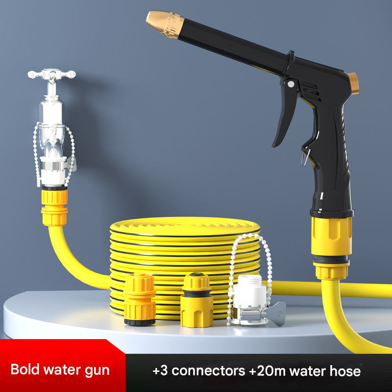 Yellow Foam Gun Set - High-Pressure Car Wash Foam Gun & Hose with Adjustable Nozzle for Cleaning, Gardening & Pet Washing (10m)