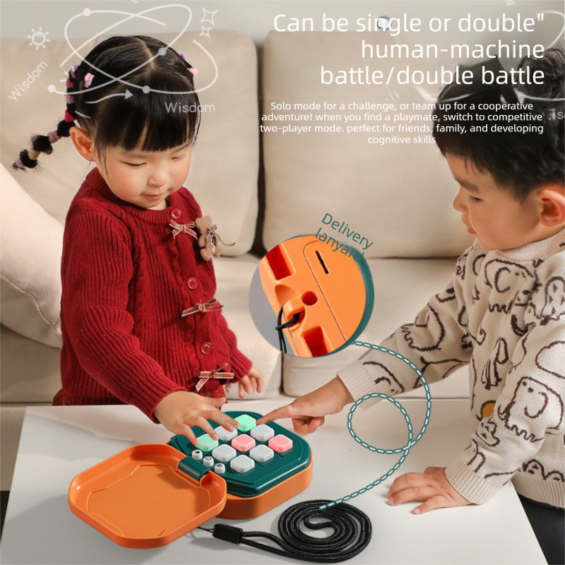 2 Pack Green AI Tic-Tac-Toe Game - Handheld Electronic Logic Training Machine with 9 Game Modes and Light-up Buttons for Kids Age 3+ - Perfect for Australian Home and Travel