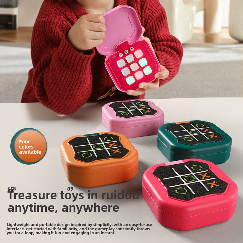 2 Pack Green AI Tic-Tac-Toe Game - Handheld Electronic Logic Training Machine with 9 Game Modes and Light-up Buttons for Kids Age 3+ - Perfect for Australian Home and Travel