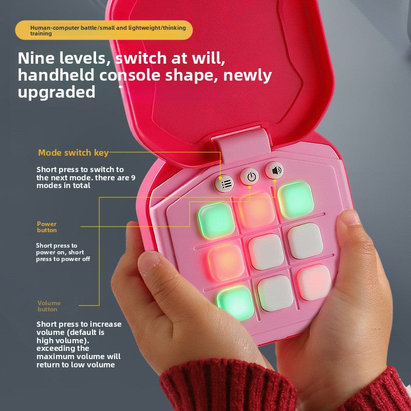 2 Pack Green AI Tic-Tac-Toe Game - Handheld Electronic Logic Training Machine with 9 Game Modes and Light-up Buttons for Kids Age 3+ - Perfect for Australian Home and Travel