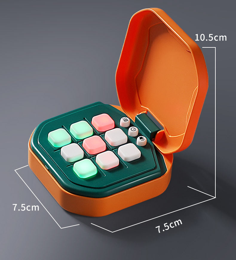 2 Pack Green AI Tic-Tac-Toe Game - Handheld Electronic Logic Training Machine with 9 Game Modes and Light-up Buttons for Kids Age 3+ - Perfect for Australian Home and Travel
