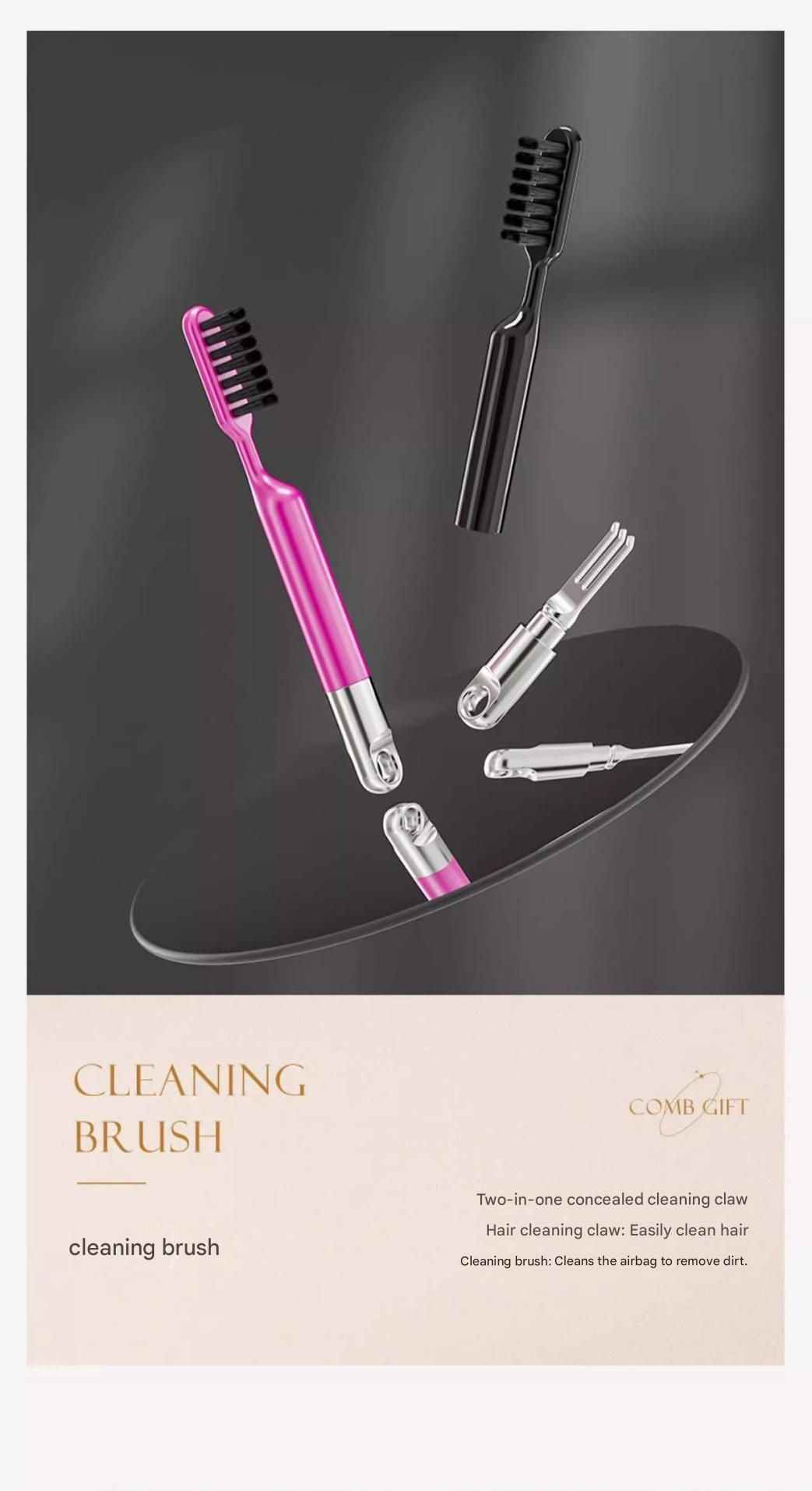 Pink 5-Piece Gift Box Set Premium ABS Hair Care Gift Set with Cushion Paddle Brush, Detangling Comb, Cleaning Brush & Stand - Elegant Mother’s Day or Couple’s Gift for Daily Styling and Scalp Comfort